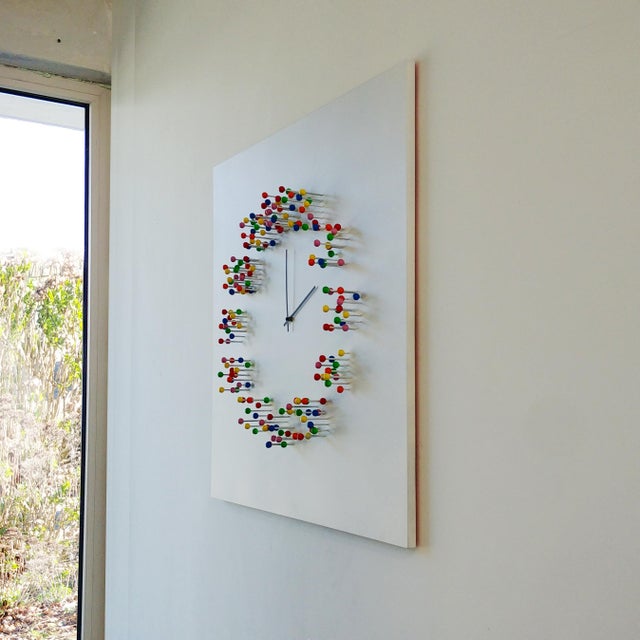 White "Mocap" (Discodip) Illusionistic Wall Clock / Wall-Sculpture For Sale - Image 8 of 9