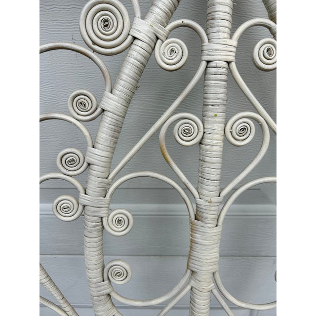 Boho Peacock Twin Wicker Headboard For Sale - Image 4 of 6