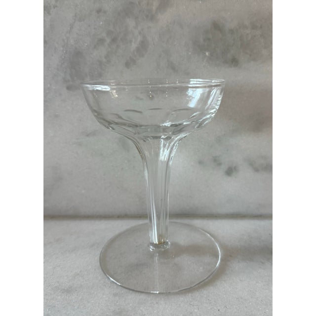 Early 20th Century Set of 4 Vintage Hollow Stem Champagne Coupes For Sale - Image 5 of 12