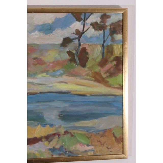 E. O. Jonza, Serene Landscape, 1960s, Oil on Canvas, Framed For Sale - Image 6 of 15