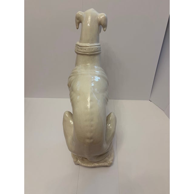 1960s Vintage Italian Ceramic Greyhound Sculpture For Sale - Image 5 of 6
