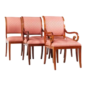 Kindel Furniture Mahogany Sleigh Back Dining Chairs - Set of 6
