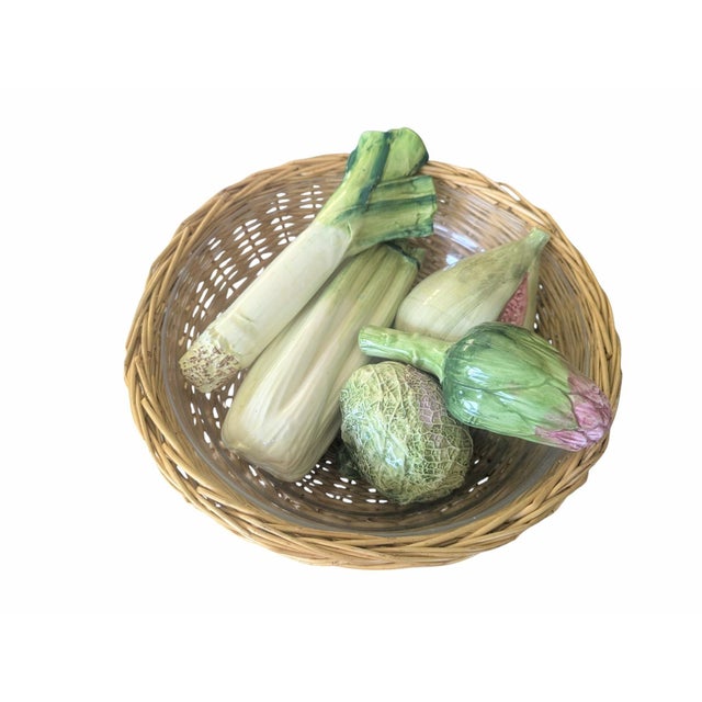 Mid 20th Century Vintage Trompe Loleil Ceramic Vegetable Decorative Objects - Set of 5 For Sale - Image 5 of 17
