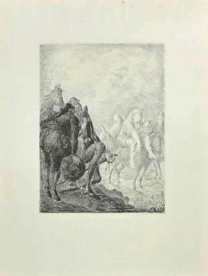 Wladyslaw Jahl, The Meeting, Etching, 1951