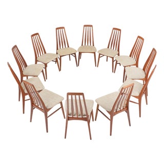 Vintage Eva Dining Chairs by Niels Koefoed for Koefoeds Hornslet, 1960s, Set of 12 For Sale