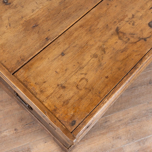 Hand-Painted Pine Flat Top Trunk From Hungary Dated 1830 For Sale - Image 6 of 11