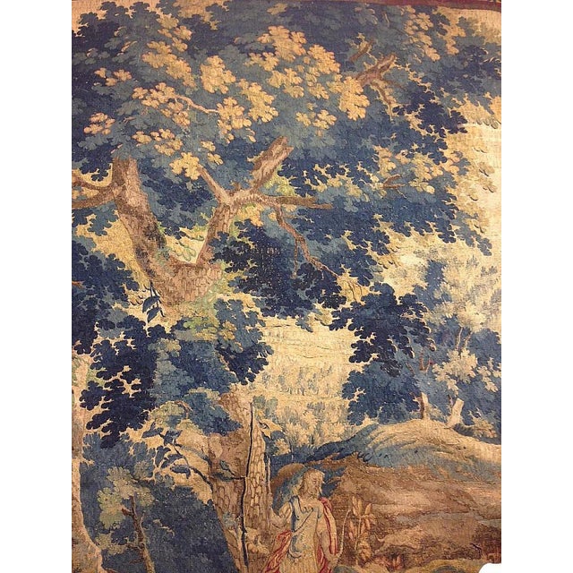 Baroque Late 17th Century Flemish Landscape Tapestry, with an Archer in a Forest For Sale - Image 3 of 5
