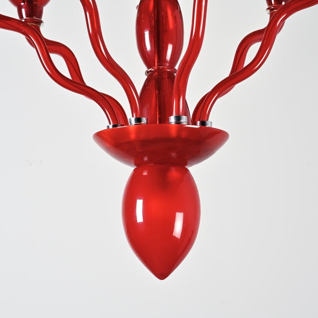 Gaia Murano blown glass chandelier designed by Ernesto Gismondi, also known as Orni Halloween during his collaborations...