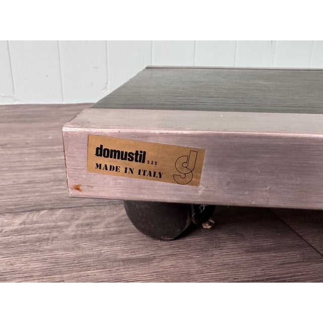 SAS TV Stand in Steel with Smoked Glass Top from Domustil, 1970s For Sale - Image 12 of 16