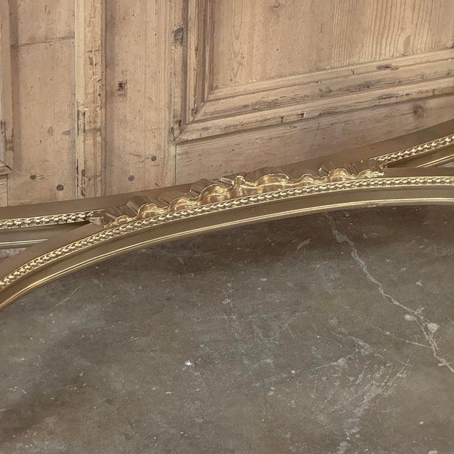 Antique French Louis XVI Giltwood Demilune Console With Carrara Marble For Sale In Dallas - Image 6 of 15