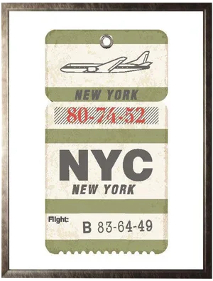 Nyc Travel Ticket - 13.5" X 17.5"