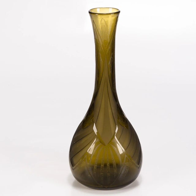 Signed Legras Acid Engraved Art Deco Glass Vase For Sale - Image 10 of 10