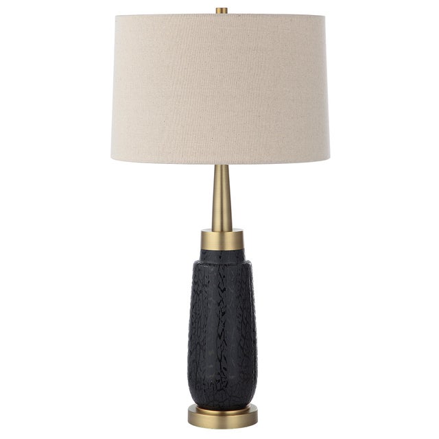 Kenneth Ludwig Chicago Spyglass Black Wood Grain Table Lamp For Sale - Image 4 of 7
