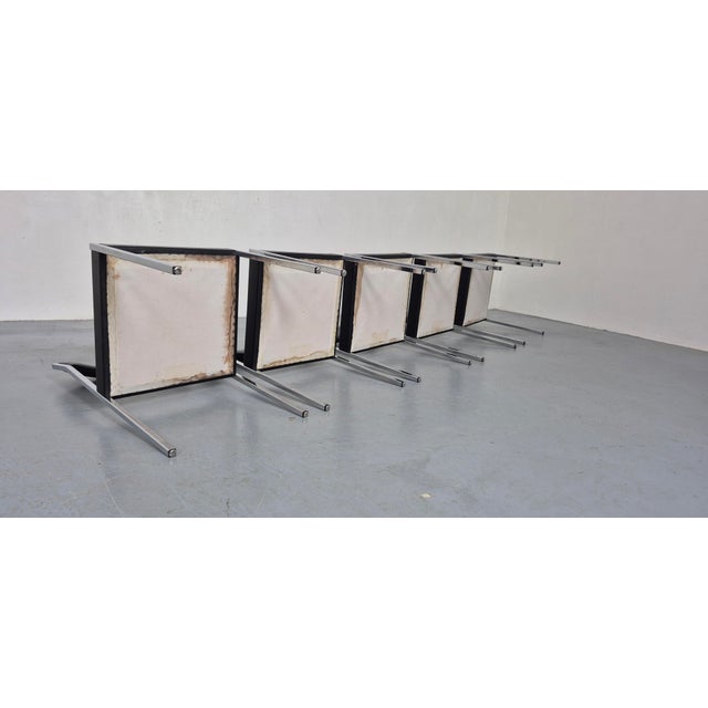 Minimalist Side Chairs by Ernst Lauclair for Girsberger, Switzerland, 1960s, Set of 5 For Sale - Image 11 of 18