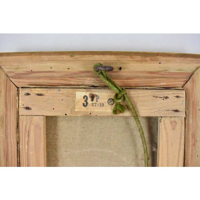 French Landscape Oil on Linen in Gold Leaf Frame, Signed & Dated 1919 For Sale - Image 12 of 13