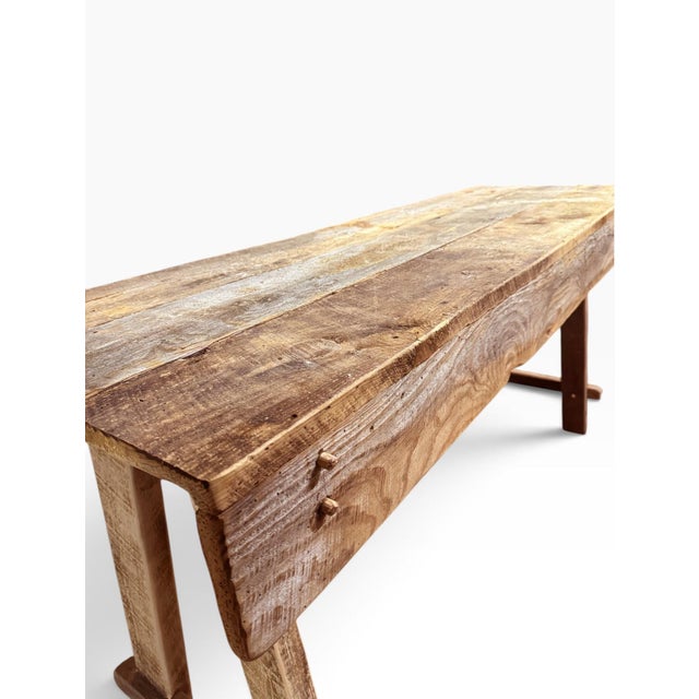 Not Yet Made - Made To Order Axel Hjorth Style Rustic Farmhouse Reclaimed Barnwood Console Table - 72" For Sale - Image 5 of 12