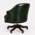 Metal Vintage Racing Green Leather Swivel Desk Chair Mahogany-Toned Base and Nail Trim, 1990s For Sale - Image 7 of 10