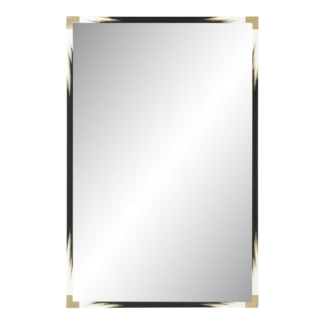 Large Dark Modern Faux Horn Mirror For Sale