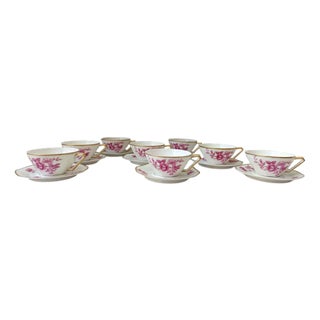 Art Nouveau Porcelain Tea Service from Limoges, Haviland, 1920s, Set of 8 For Sale