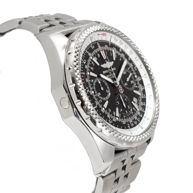 Modern Breitling Bentley Motors 49mm A25362 Chronograph Black Stainless Steel Watch For Sale - Image 3 of 11