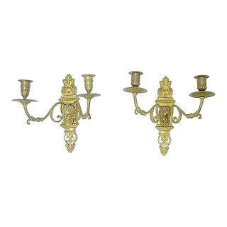 Pair Antique Louis XVI-Style Candle Sconces For Sale