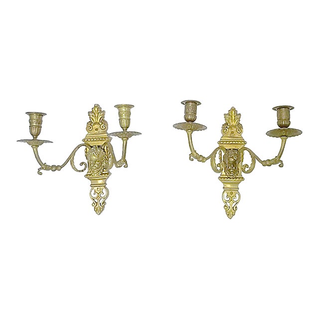 Pair Antique Louis XVI-Style Candle Sconces For Sale