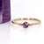 2020s Ceylon Purple Sapphire and Natural Diamonds Ring in Solid 14k Gold - Round 4mm, Size 6.75 For Sale - Image 5 of 12