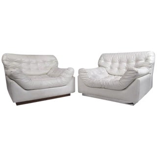 1970s Sculpted Modern Lounge Chairs - a Pair For Sale