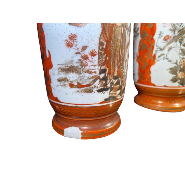 Late 19th Century Pair of Antique Kutani Japanese Vases For Sale - Image 5 of 5