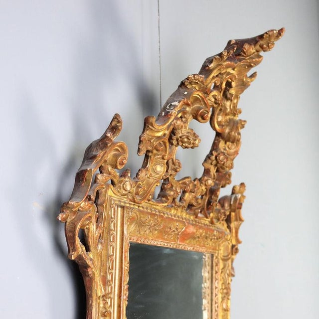 Carved and Gilded Wood Mirror For Sale - Image 9 of 12