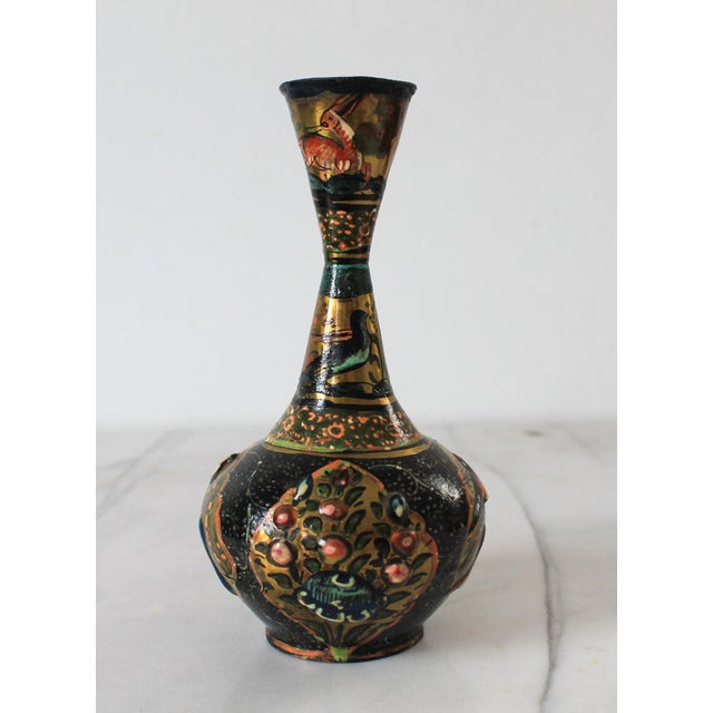 Vintage Chinese Hand Painted Cloisonné Vase For Sale - Image 4 of 13