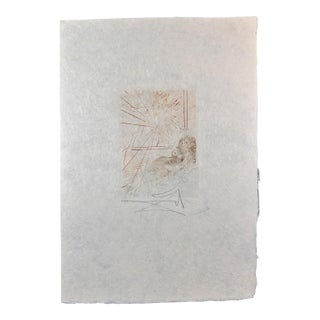 1970s Dali Le Decameron l'Ange Gabriel Hand Signed Etching on Japon Paper Surreal Art For Sale