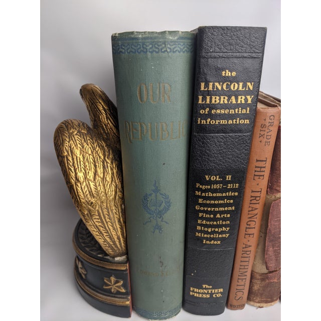 Paper Antique & Vintage Americana Library – 5 Green, Black, Tan & Burgundy Books, 1900–1955 For Sale - Image 7 of 18