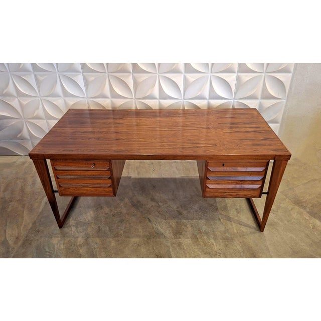 Model 70 Desk in Amazon Rosewood by Kai Kristiansen for Feldballes Møbelfabrik, 1950s For Sale - Image 6 of 14