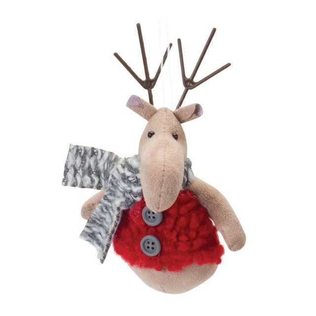 Add a cozy, festive charm to your Christmas tree with this adorable set of Plush Deer with Sweater Ornaments. Each...