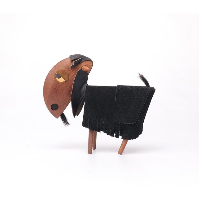 Brown Vintage Teak Goat by Frank Meisler, 1960s For Sale - Image 8 of 8