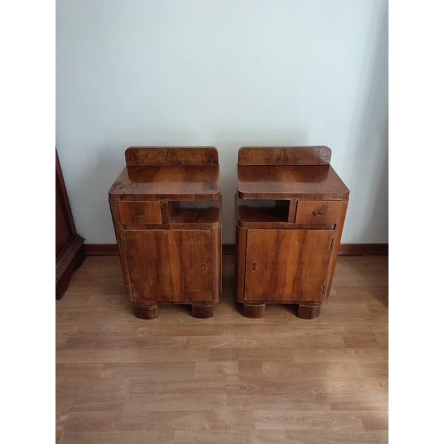 Art Deco Burl Bedside Tables, 1930, Set of 2 For Sale - Image 3 of 15
