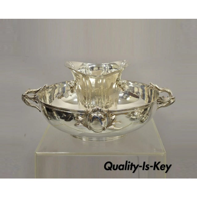 Royal Castle Sheffield Silver Plated Branch Handle Punch Bowl and Ice Bucket For Sale - Image 13 of 13