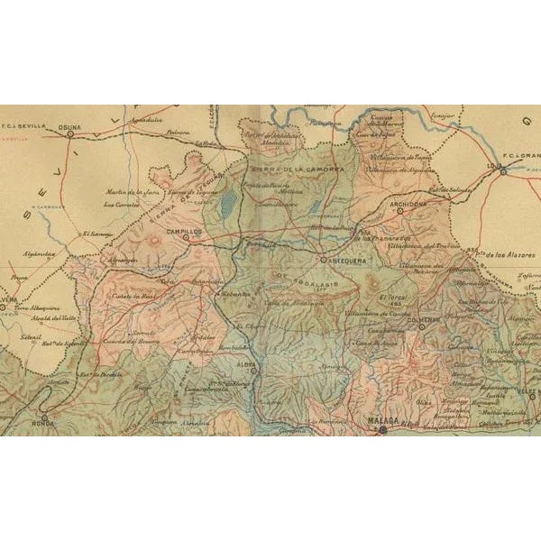 Map of Málaga, 1901 For Sale - Image 3 of 8