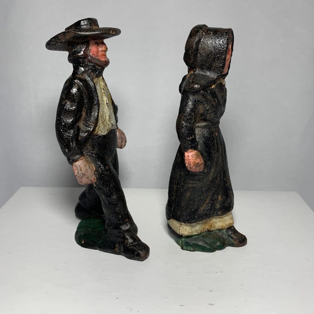 Arts & Crafts Cast Iron Country Couple For Sale - Image 3 of 8
