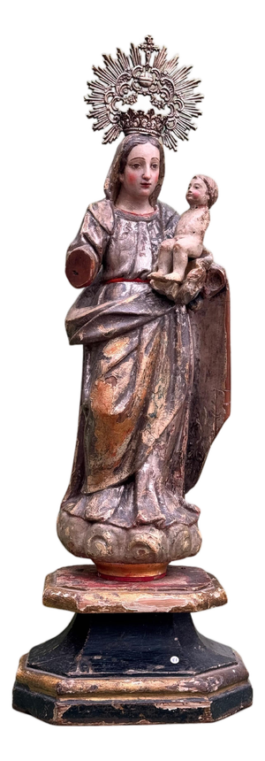 Virgin of La Antigua with Child in Polychrome Wood