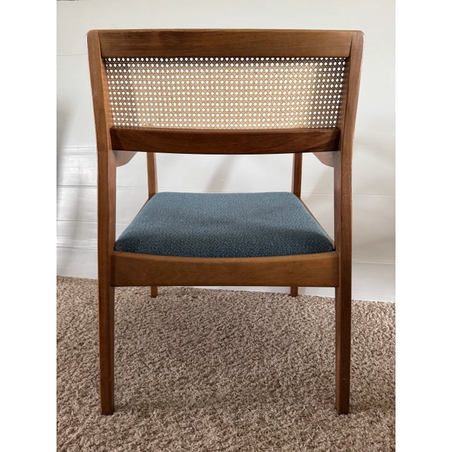 Mid-Century Modern Mid 20th Century MCM Caned Jens Risom “Playboy” Style Chair For Sale - Image 3 of 12