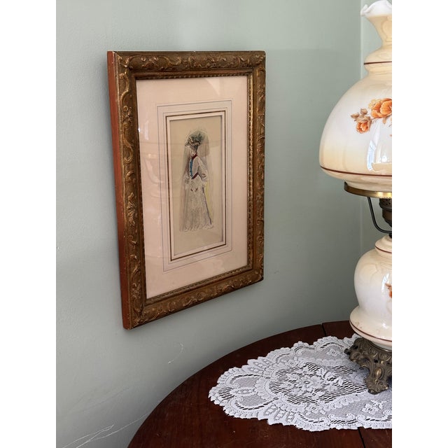 Original Sketch by Alexis Paul Arapoff - Framed Fashion Illustration 1952 Modernist Drawing For Sale - Image 10 of 10