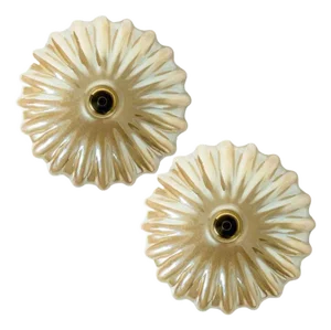 Amber Murano Glass Flush Mount in the style of Barovier & Toso, 1970s