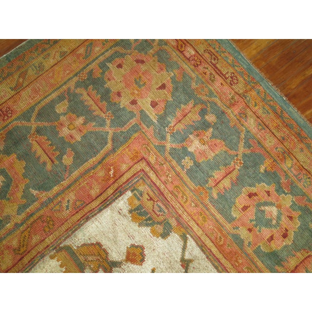 Green Zabihi Collection Antique Oversize Square Oushak Rug - 18'3" x 18'4" For Sale - Image 8 of 10