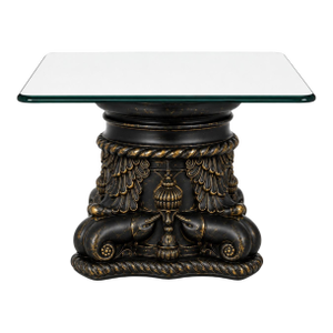 Mid 20th Century Italian Sculptural Ebonized Cocktail Table With Floating Glass Top