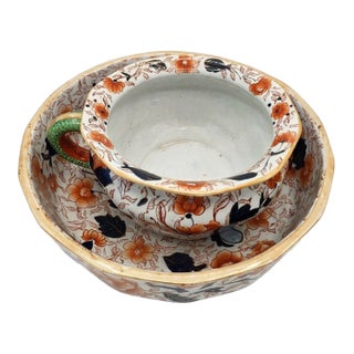 Early 20th Century Mason's Ironstone China Pitcher and Basin Set For Sale