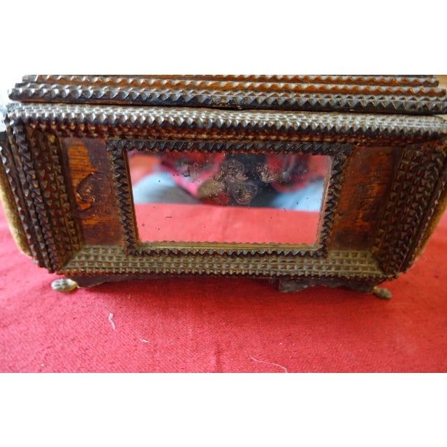 Tramp Art Sewing Box, 1920s For Sale - Image 4 of 5