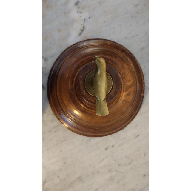 Early 20th Century Ottoman Era Brazier Lid - Hammered Copper With Brass Bird For Sale - Image 9 of 10