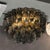 Modernist Handblown Murano Smoked Glass Polyhedral Flush Mount W/ Brass Fittings For Sale - Image 10 of 16
